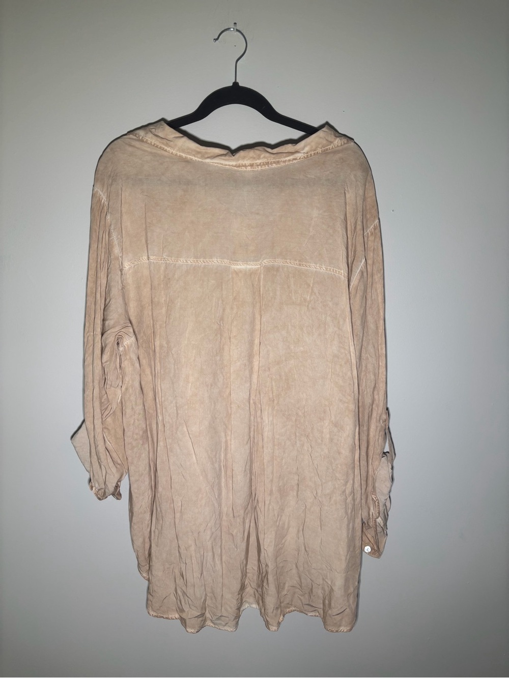 Jane + Delancey Tan Garment Dye Button Down Shirt Size 2X - Picture 5 of 7